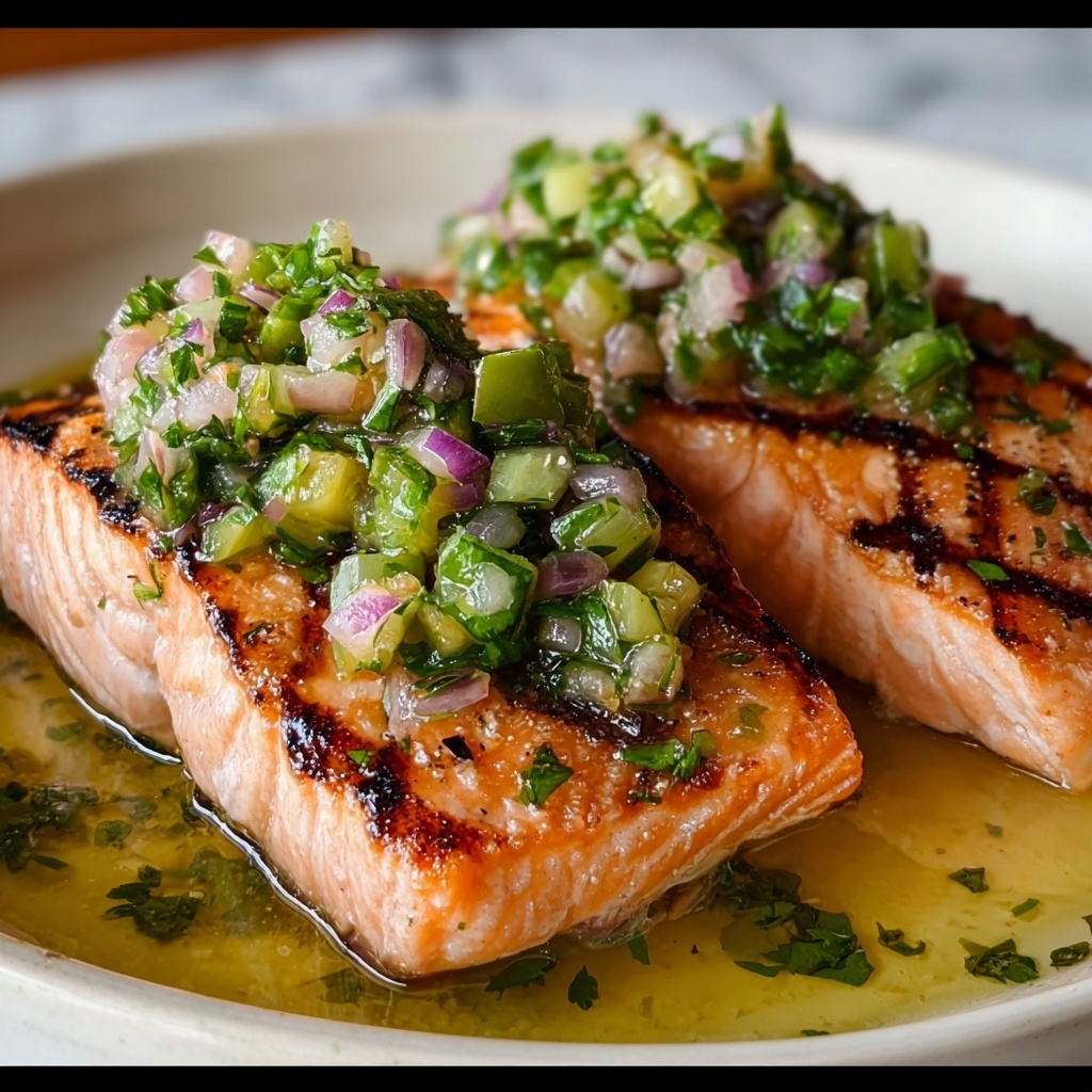 Miso Butter Salmon with Sizzled Scallion Salsa Verde Recipe - Recipe Image