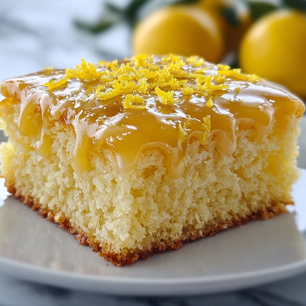 Lemon Condensed Milk Drizzle Cake Recipe - Recipe Image