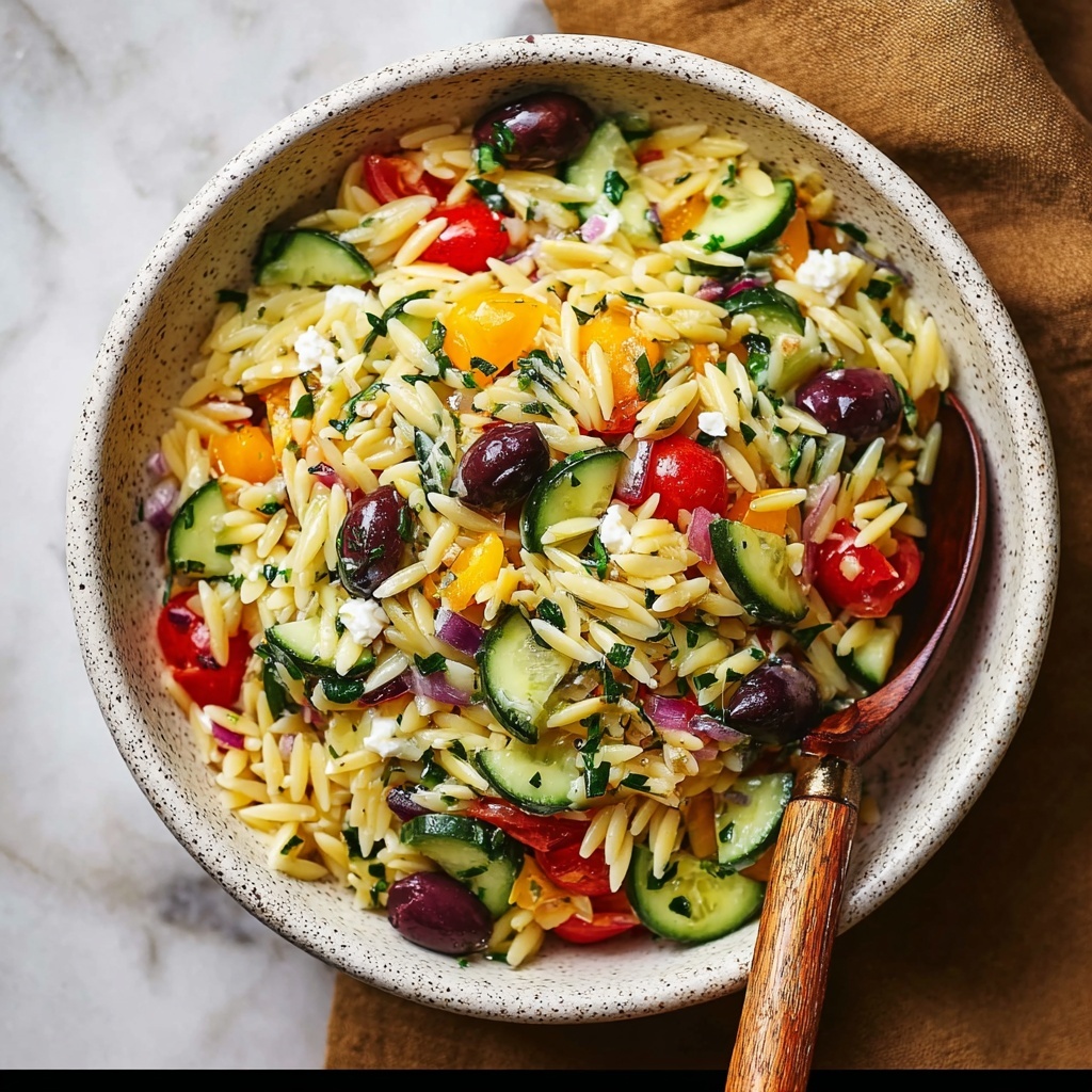 Orzo Pasta Salad with Cherry Tomatoes, Feta, and Fresh Basil Recipe - Recipe Image
