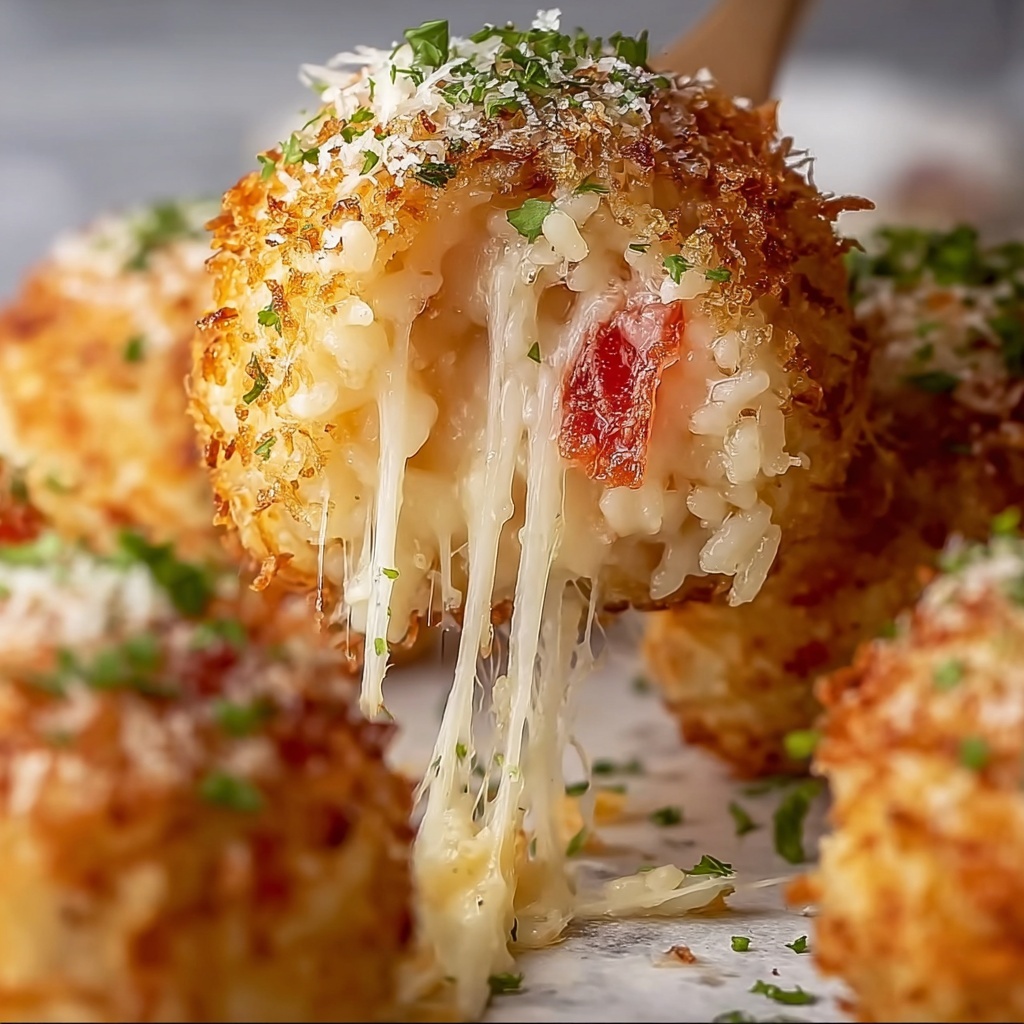 Rice Balls with Cheese and Pepperoni Recipe - Recipe Image