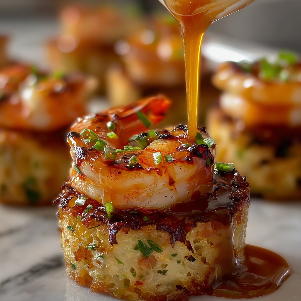Shrimp and Scallion Grit Cups with Creamy Cheese Center Recipe - Recipe Image