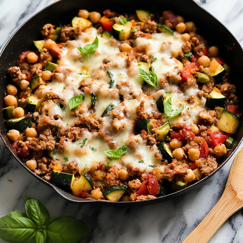 Ground Turkey Zucchini Chickpea Skillet Recipe - Recipe Image