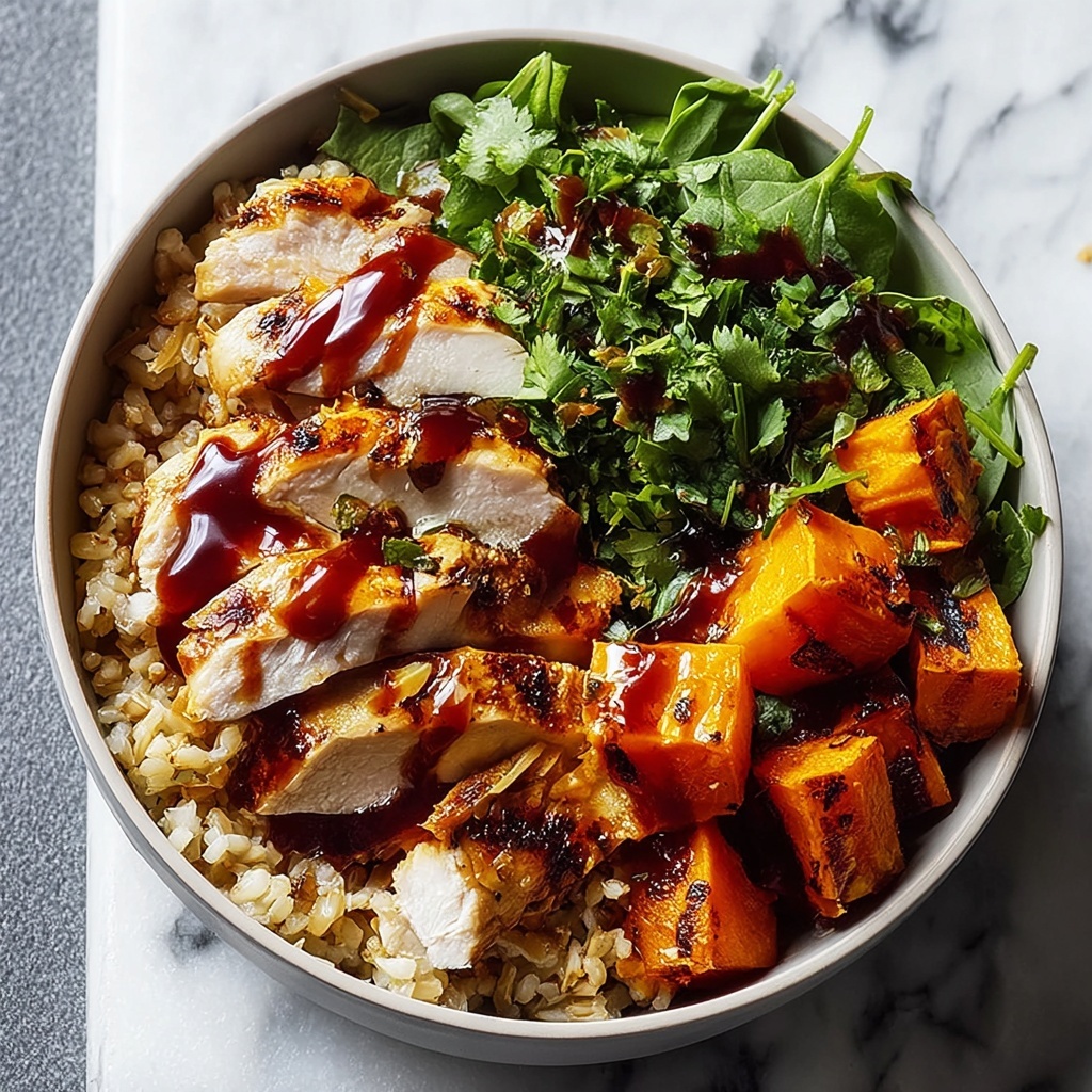 BBQ Chicken & Roasted Sweet Potato Bowls Recipe - Recipe Image