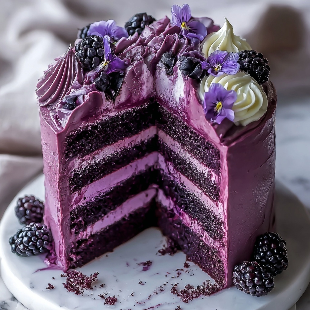 Purple Velvet Cake with White Chocolate Cream Cheese Frosting Recipe - Recipe Image