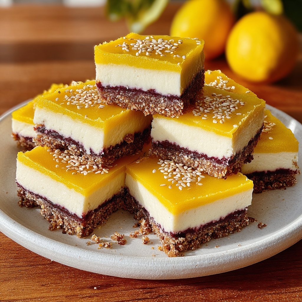 Vegan Mango Cheesecake Bars Recipe - Recipe Image