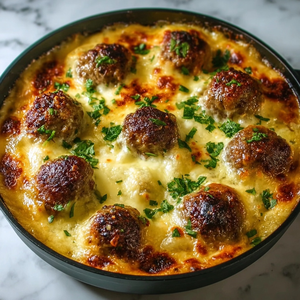 Cheesy Potato Meatball Casserole Recipe - Recipe Image