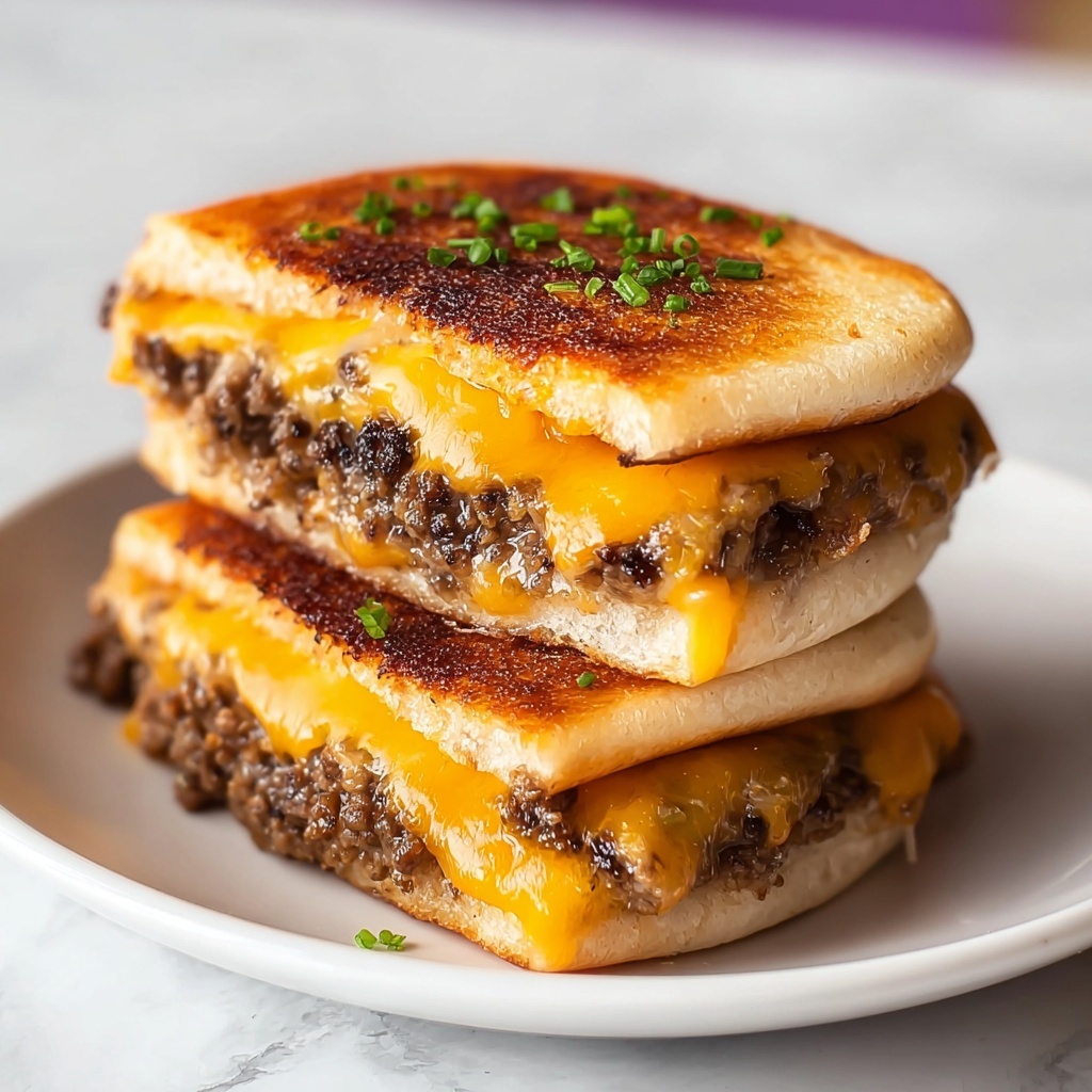 Cheeseburger Stuffed Flatbreads Recipe - Recipe Image