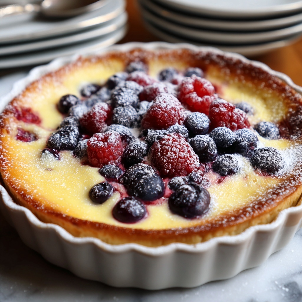 Cherry Clafoutis (French Baked Fruit Custard) Recipe - Recipe Image