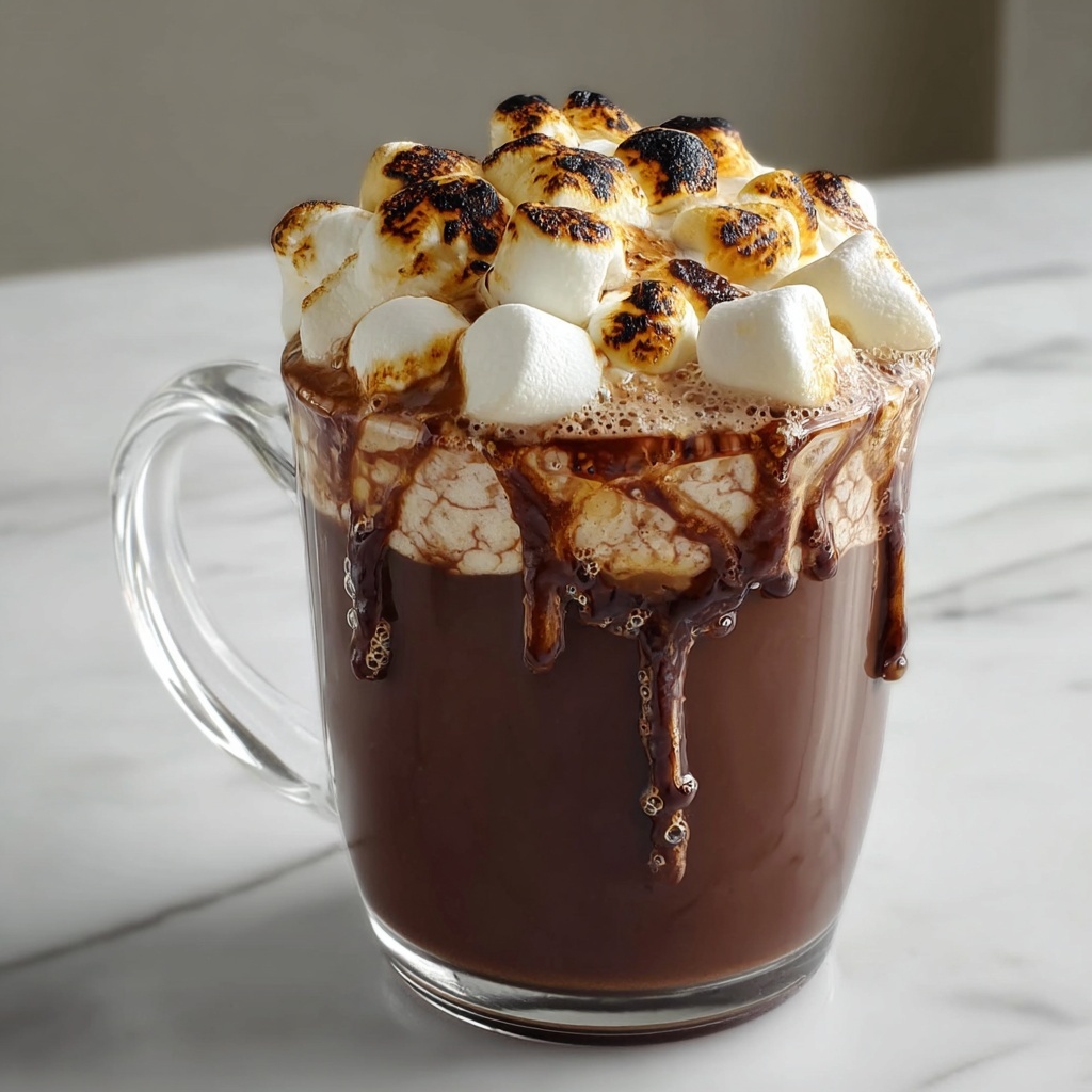 Creamy Hot Cocoa with Torched Marshmallows Recipe - Recipe Image