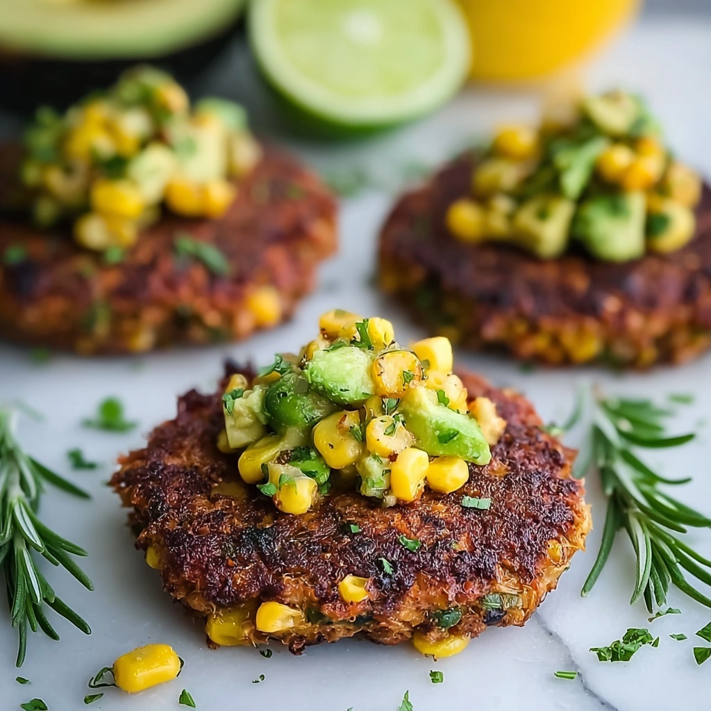 Chicken Burgers with Avocado Corn Salsa Recipe - Recipe Image