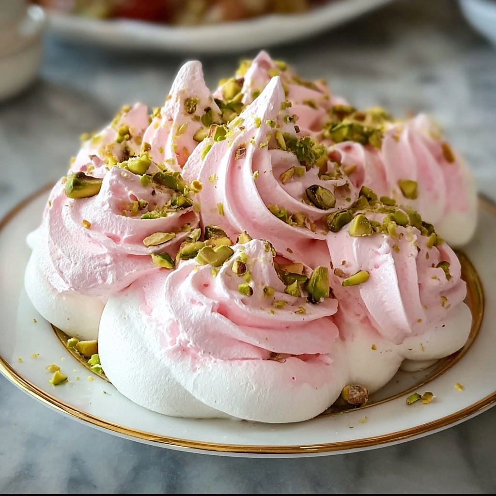 Rose Meringues with Pistachios Recipe - Recipe Image