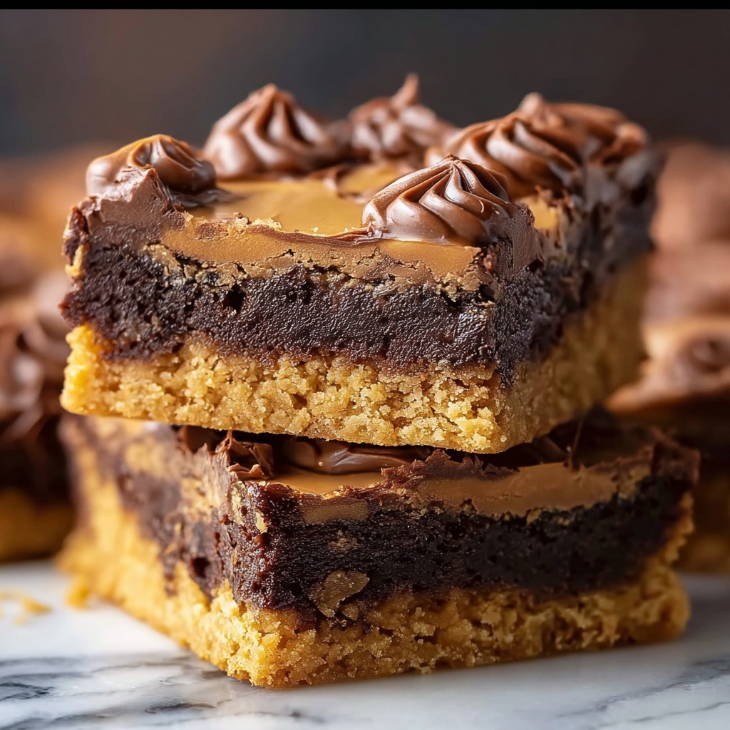 Fudge-Filled Peanut Butter Cake Bars Recipe - Recipe Image