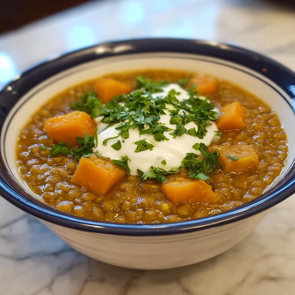 Spiced Pumpkin Lentil Soup Recipe - Recipe Image