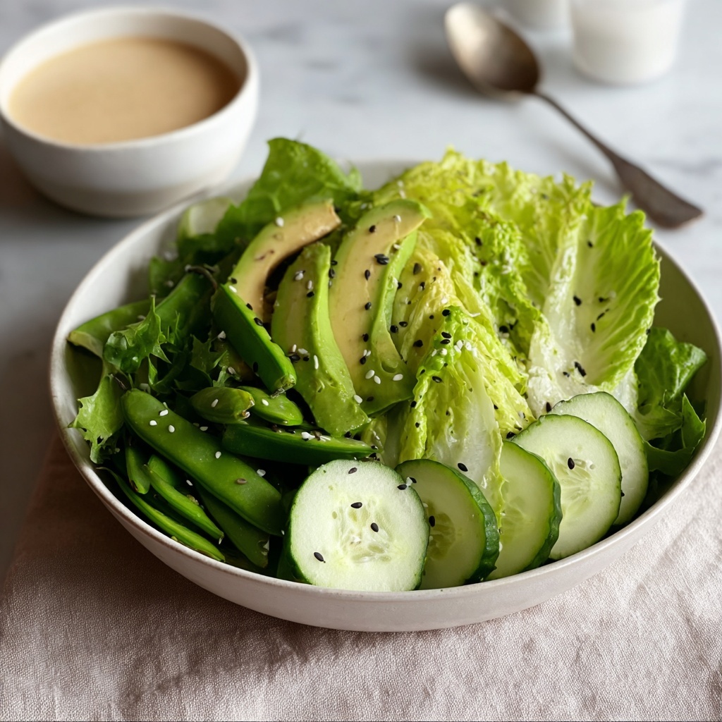 Crunchy Green Salad with Miso Dressing Recipe - Recipe Image