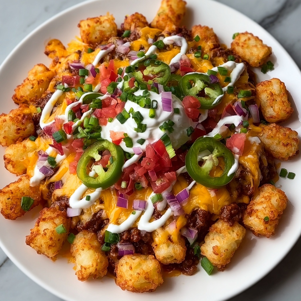 Loaded Cowboy BBQ Tater Tot Nachos Recipe - Recipe Image