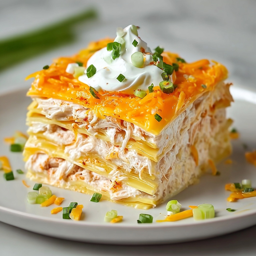 Cheesy Buffalo Chicken Lasagna with Ranch Drizzle Recipe - Recipe Image