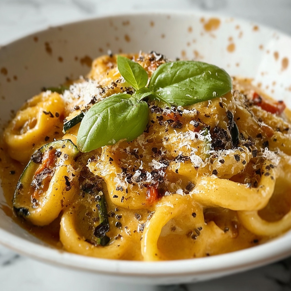 Pasta with Caramelized Zucchini and Fresh Basil Recipe - Recipe Image