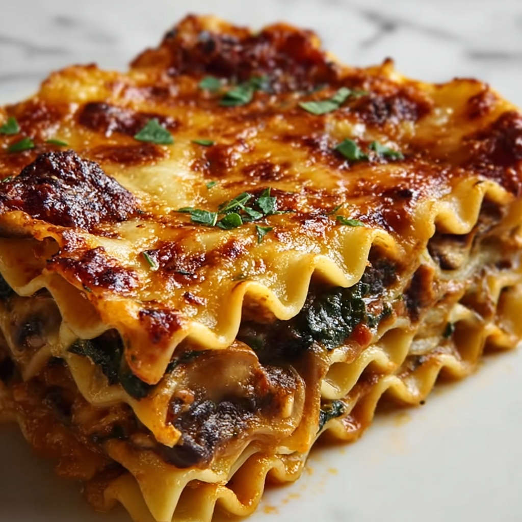 Mushroom and Spinach Lasagna Rolls Recipe - Recipe Image