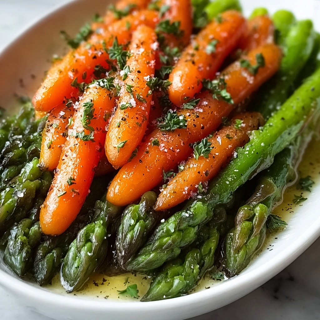 Roasted Carrots and Asparagus with Garlic and Parmesan Recipe - Recipe Image
