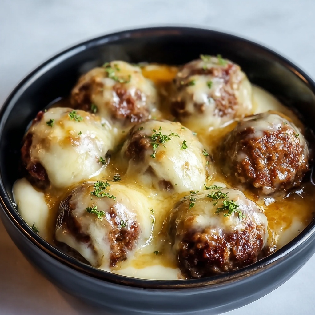 Crock Pot French Onion Meatballs Recipe - Recipe Image