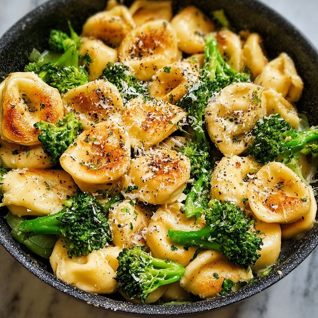 Garlic Parmesan Tortellini Skillet with Tender Chicken & Crisp Broccoli Recipe - Recipe Image