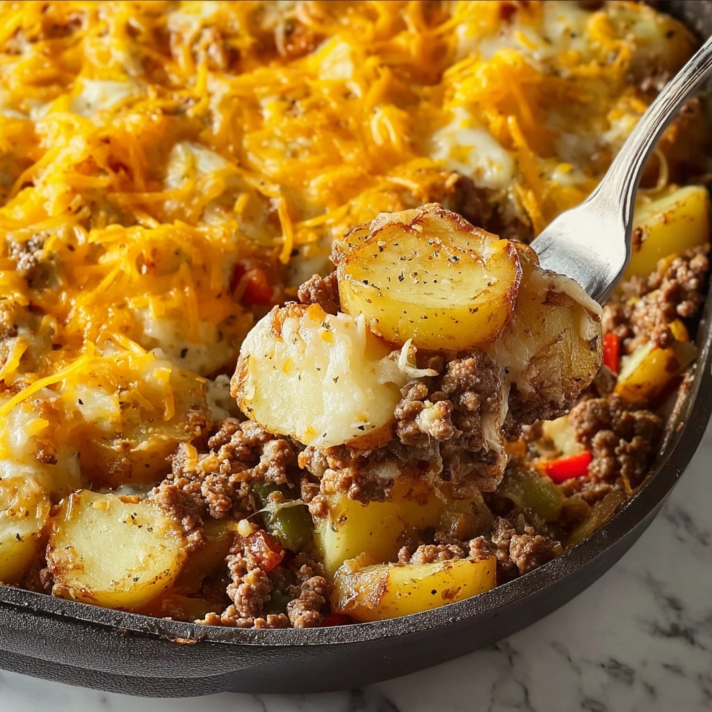 Hobo Casserole with Ground Beef and Cheddar Recipe - Recipe Image