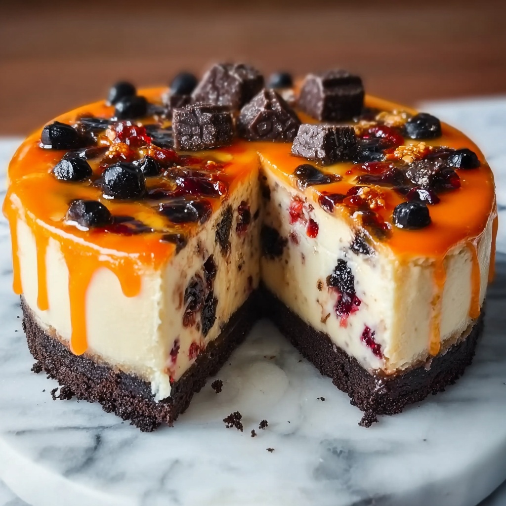 Halloween Color Layered Cheesecake Recipe - Recipe Image