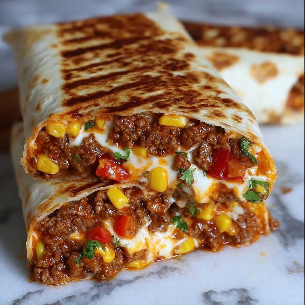 Sloppy Joe Grilled Burritos Recipe - Recipe Image