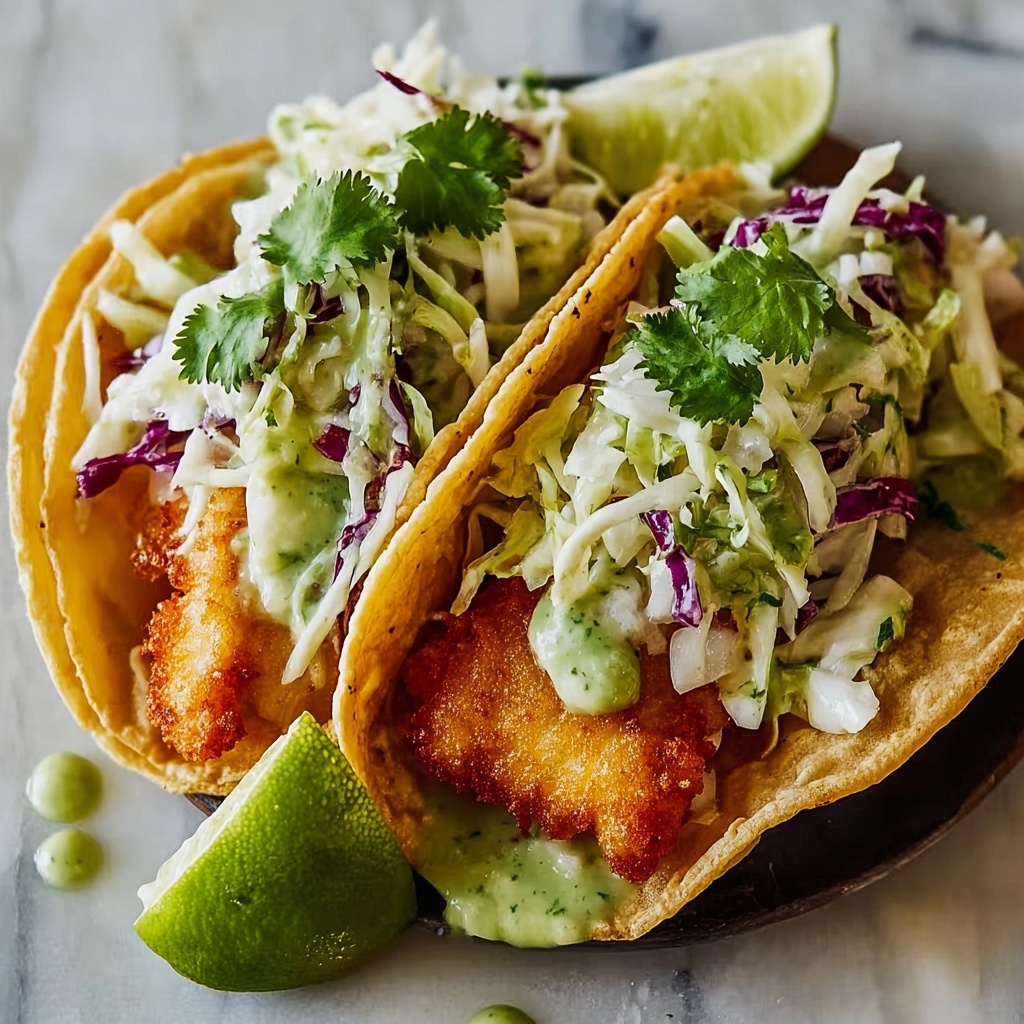 Crispy Fish Tacos with Fresh Cabbage Slaw Recipe - Recipe Image