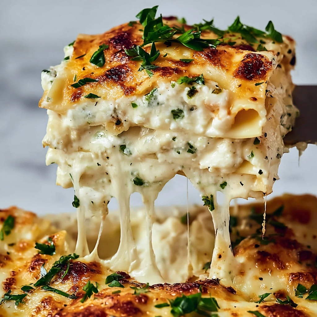 Chicken Lasagna with Spinach and Creamy Ricotta Sauce Recipe - Recipe Image