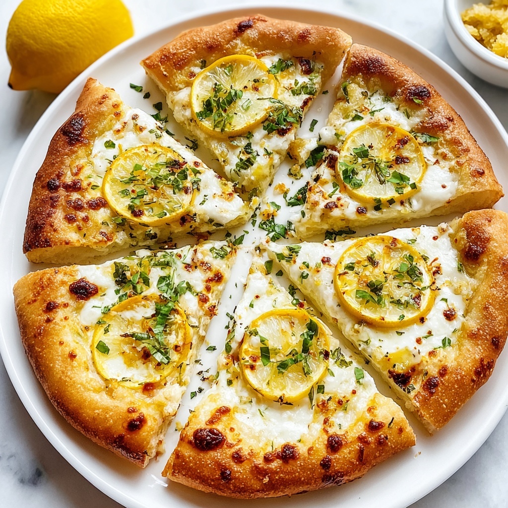 Lemon Pizza with Feta, Basil, and Garlic Recipe - Recipe Image
