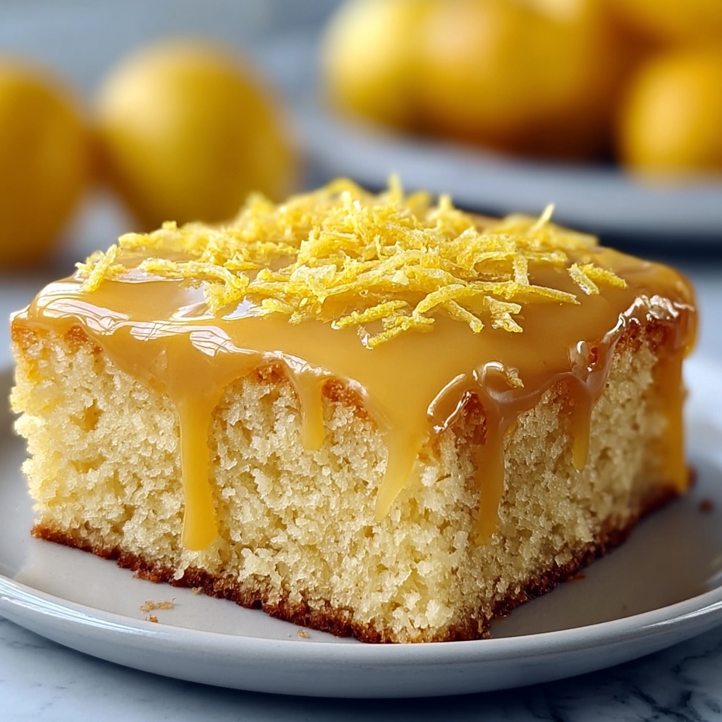 Lemon Condensed Milk Drizzle Cake Recipe - Recipe Image