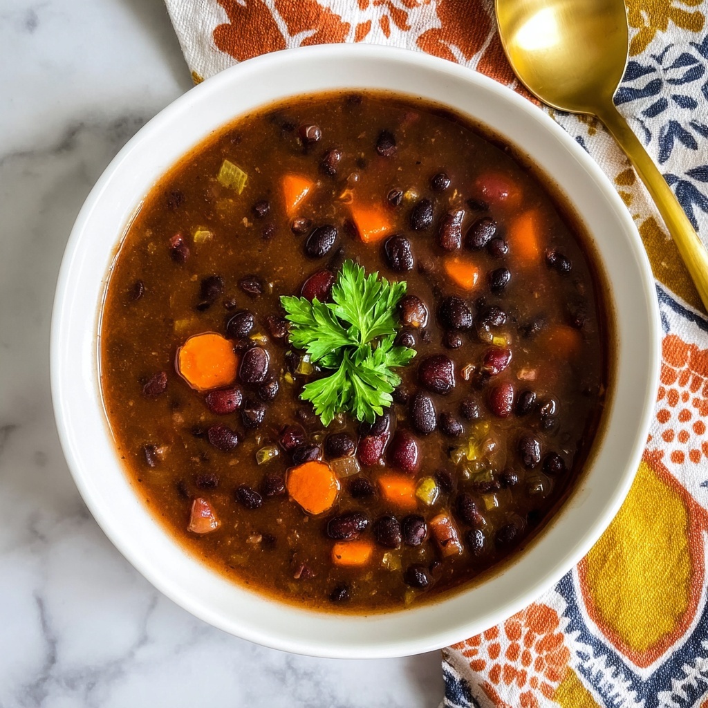 Easy Black Bean Salsa Soup Recipe - Recipe Image