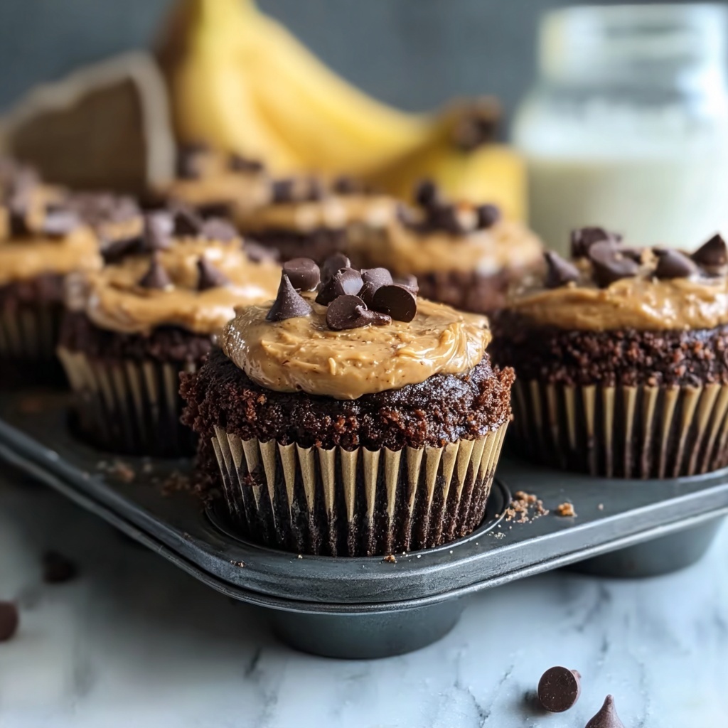 Chocolate Peanut Butter Banana Muffins Recipe - Recipe Image