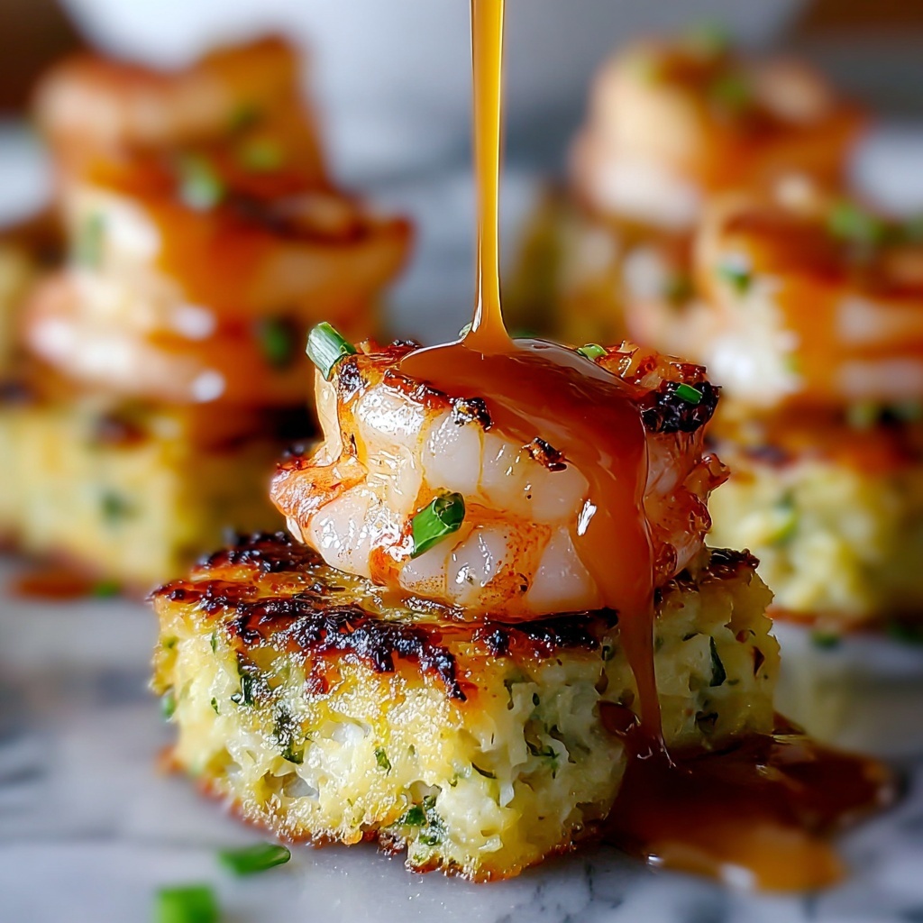 Shrimp and Scallion Grit Cups with Creamy Cheese Center Recipe - Recipe Image