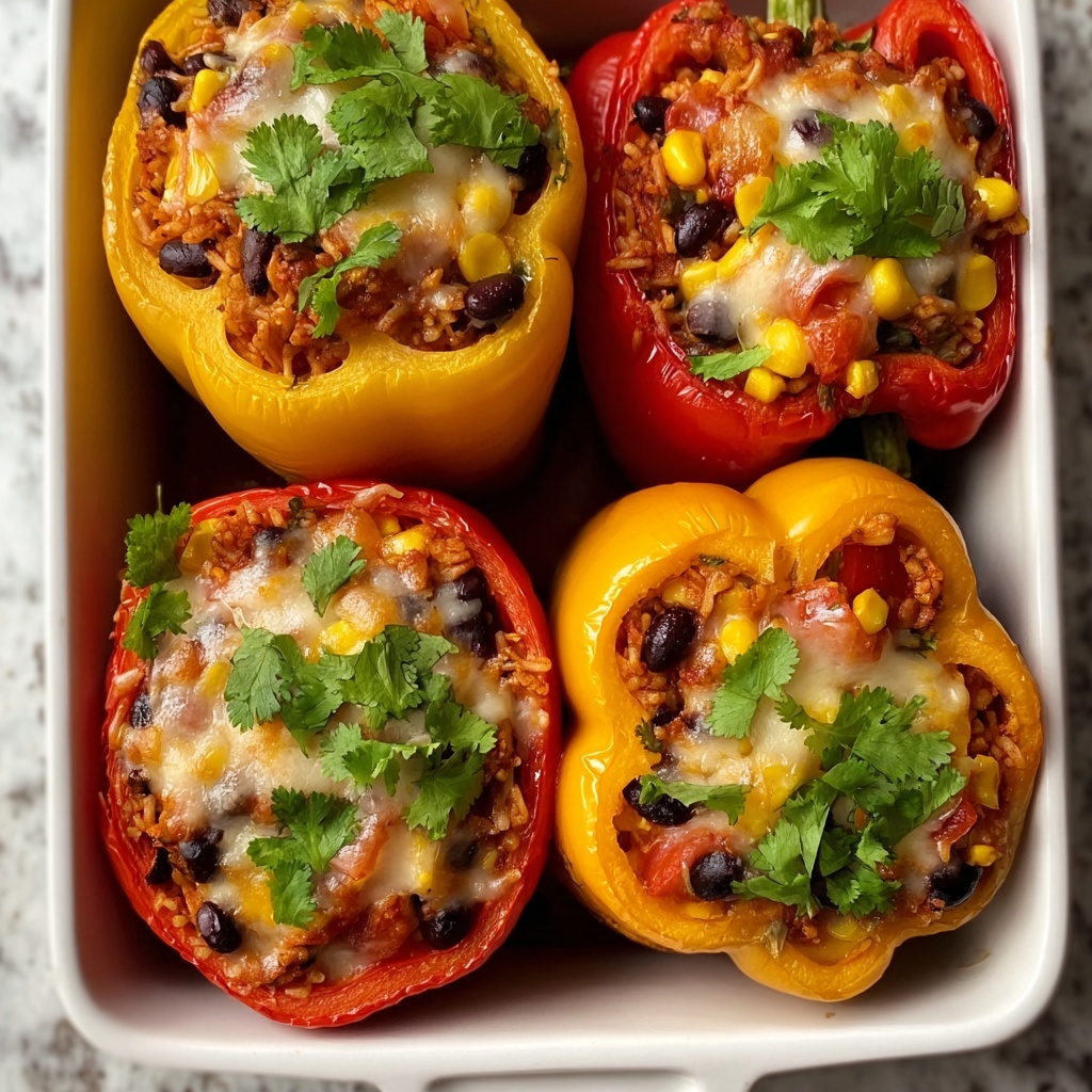 Stuffed Bell Peppers with Melted Cheese Recipe - Recipe Image
