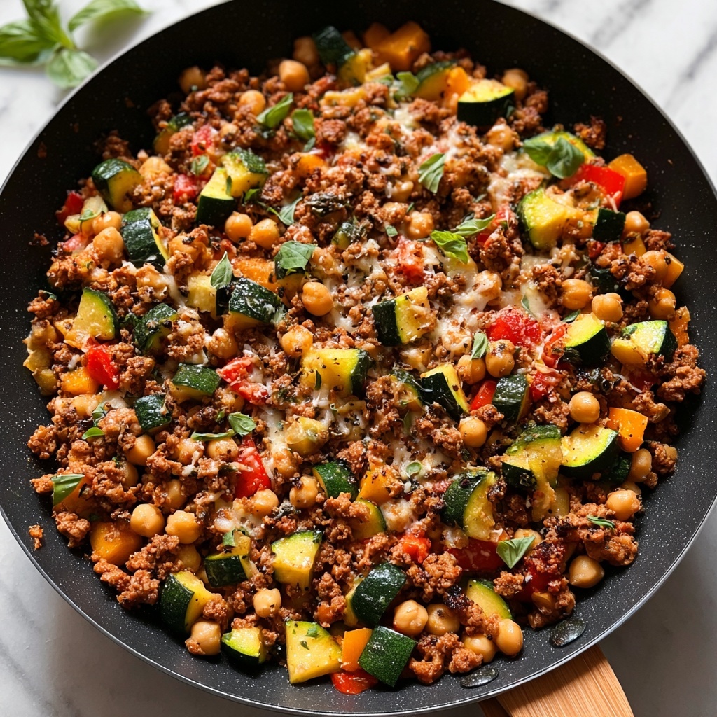 Ground Turkey Zucchini Chickpea Skillet Recipe - Recipe Image