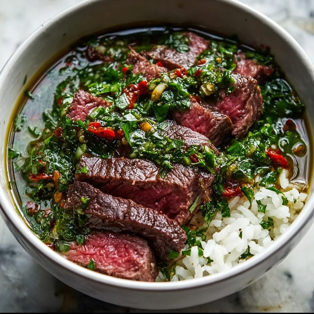 Skirt Steak Rice Bowls with Chimichurri Sauce Recipe - Recipe Image