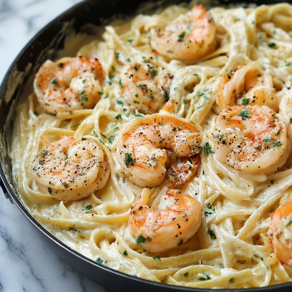 Creamy Garlic Shrimp Pasta Recipe - Recipe Image