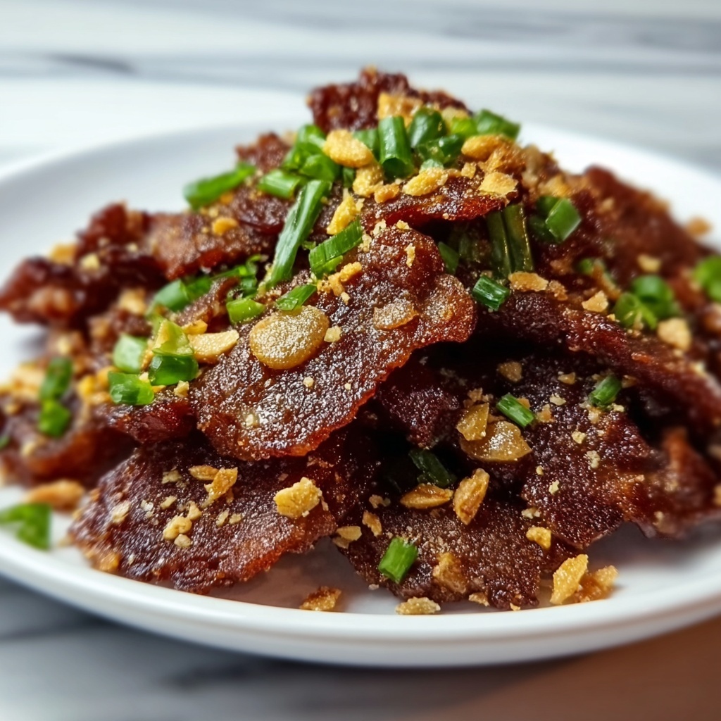 Crispy Fried Garlic Beef Recipe - Recipe Image