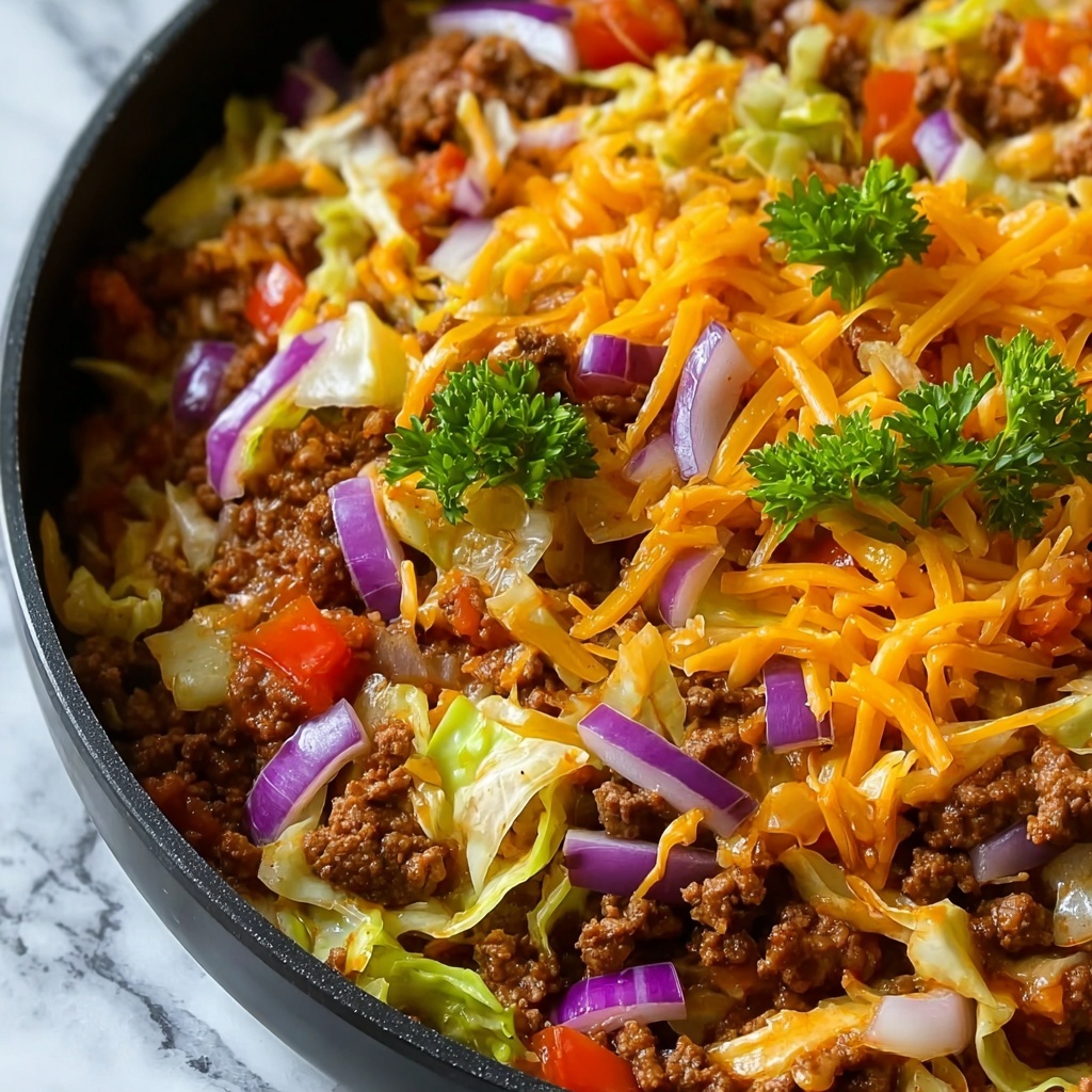 Ground Beef Taco Cabbage Skillet Recipe - Recipe Image