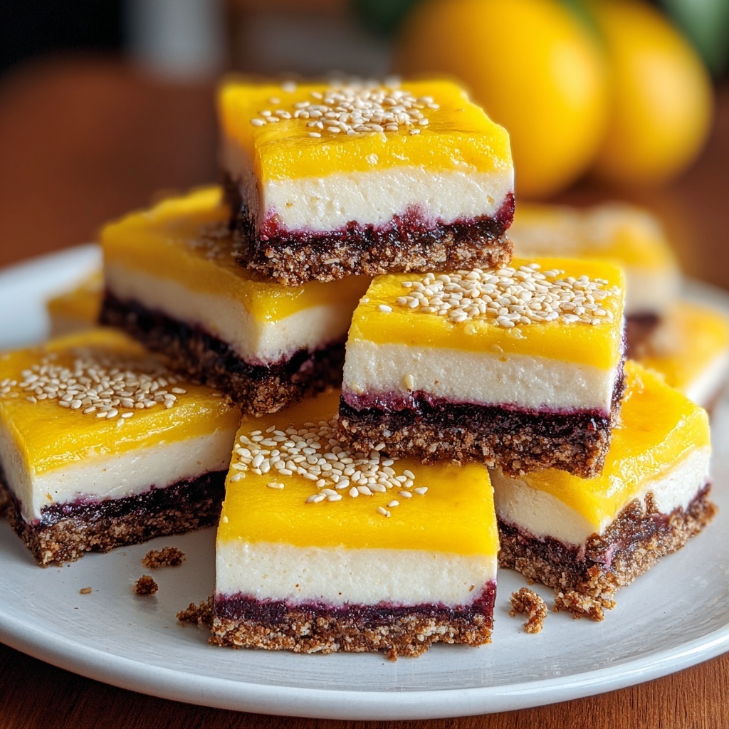 Vegan Mango Cheesecake Bars Recipe - Recipe Image