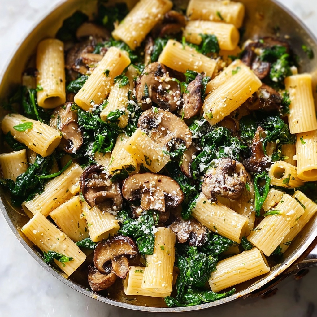 Creamy Spinach and Mushroom Pasta Recipe - Recipe Image