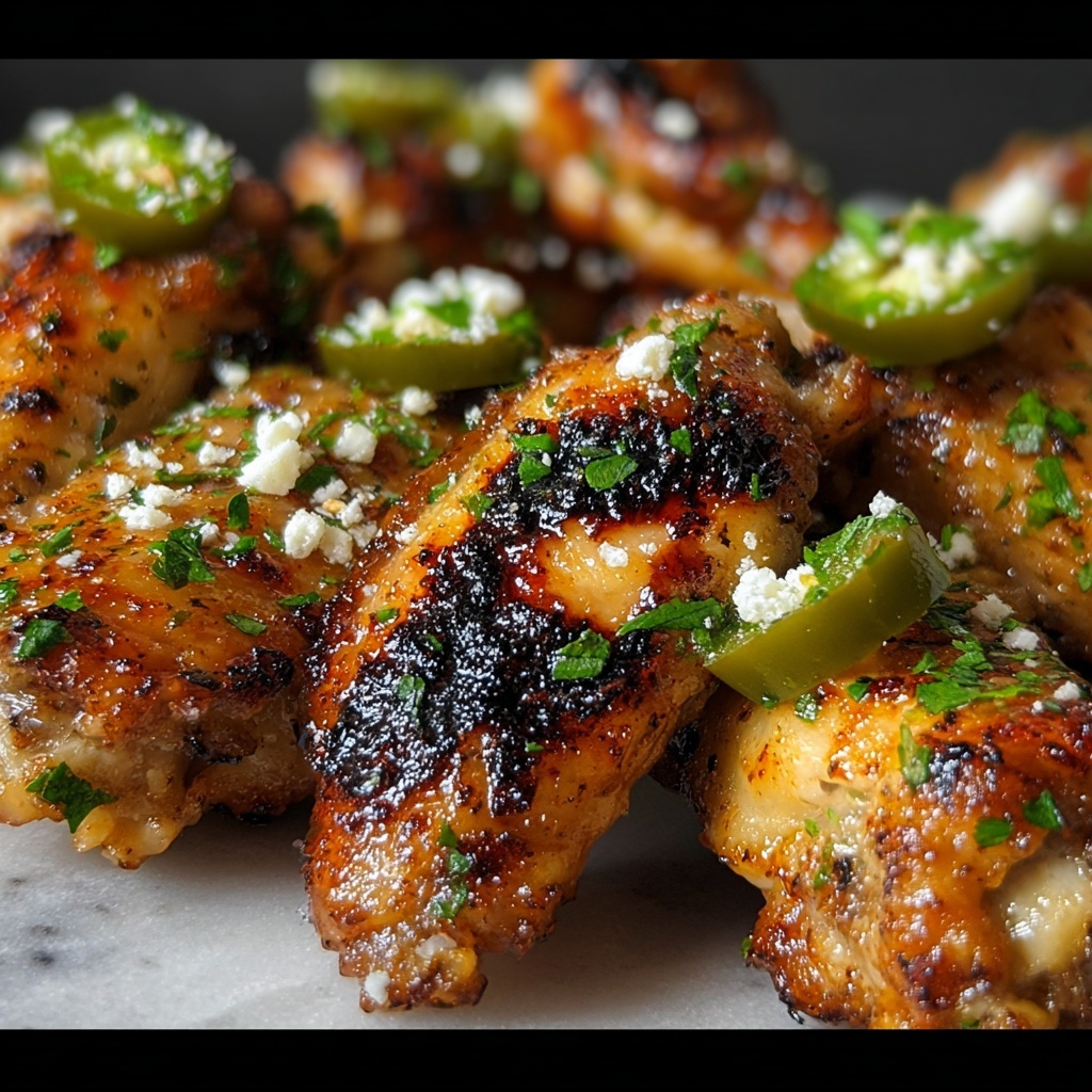 Grilled Chicken Wings with Peperoncini Garlic Butter Recipe - Recipe Image