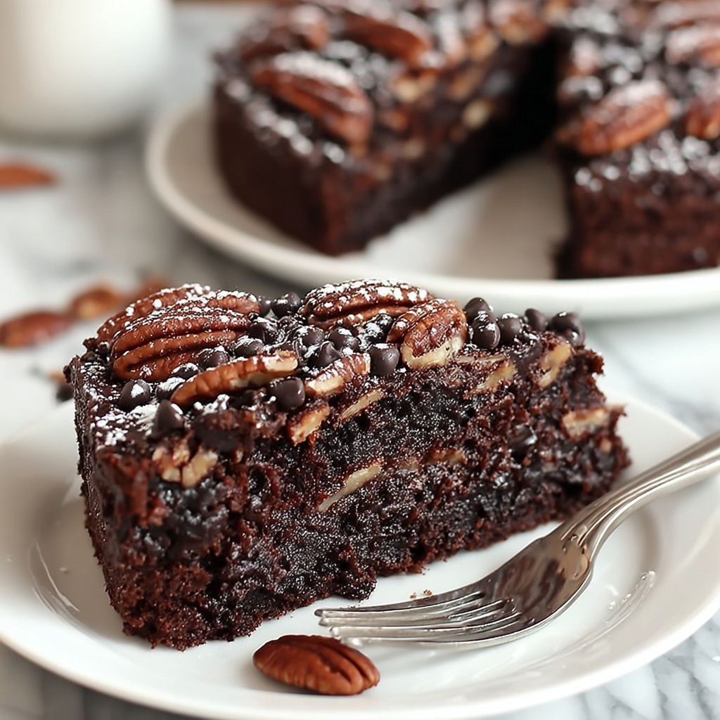 Gooey Chocolate Pecan Cake Recipe - Recipe Image
