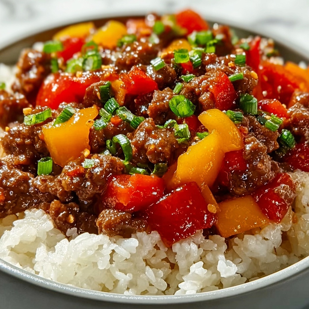Beef and Pepper Rice Bowl Recipe - Recipe Image