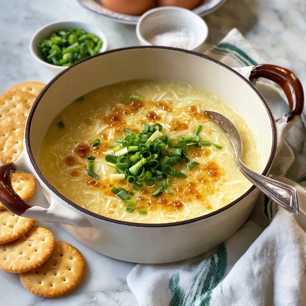 Egg Drop Soup with Crispy Wonton Strips and Gingery Broth Recipe - Recipe Image