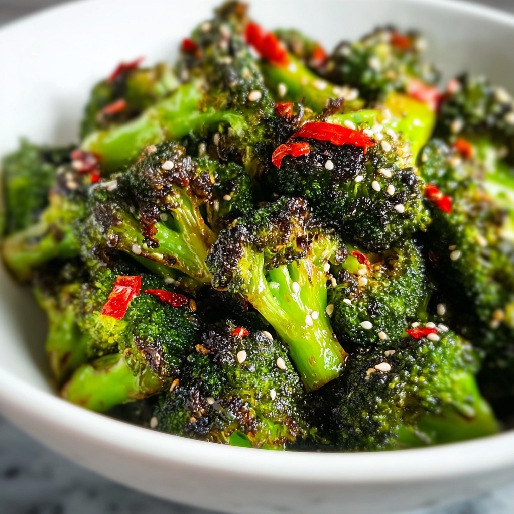 Smashed Chilli Garlic Broccoli with Peanut Butter Dipping Sauce Recipe - Recipe Image