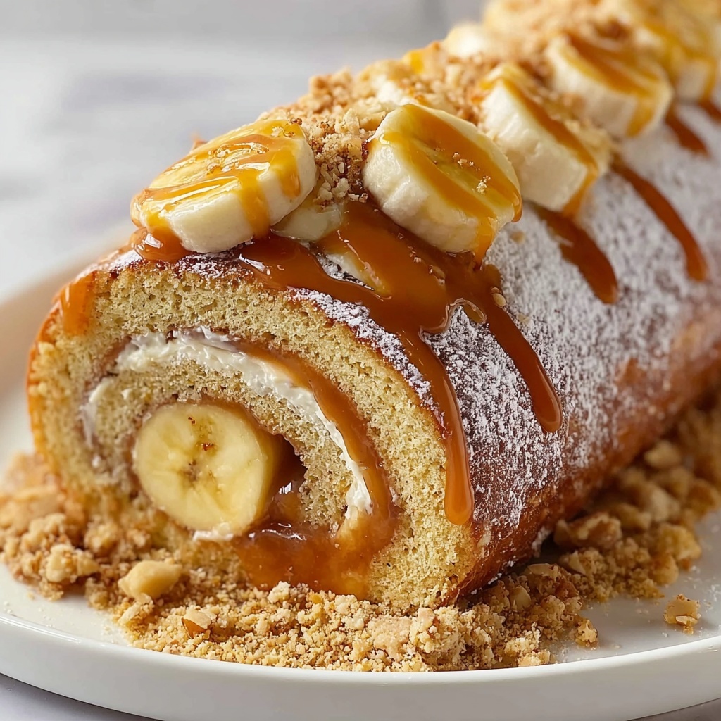 Caramel Banana Cake Roll Recipe - Recipe Image