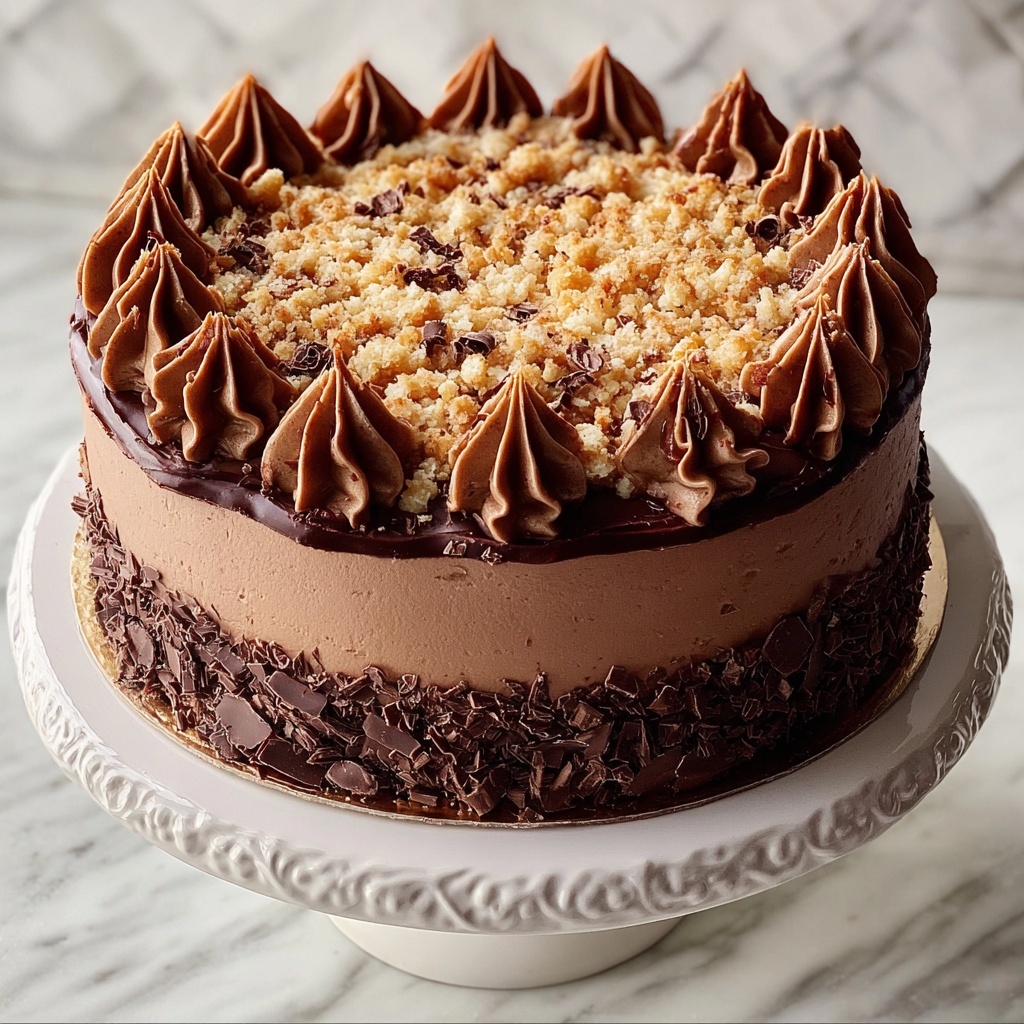 Chocolate German Cake with Coconut-Pecan Filling and Vanilla Buttercream Recipe - Recipe Image